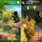 Solar Watering Can Lights, Cat Hanging Lantern Solar Lights Outdoor, Cat Lover Gifts for Mom Women Birthday | Lumora
