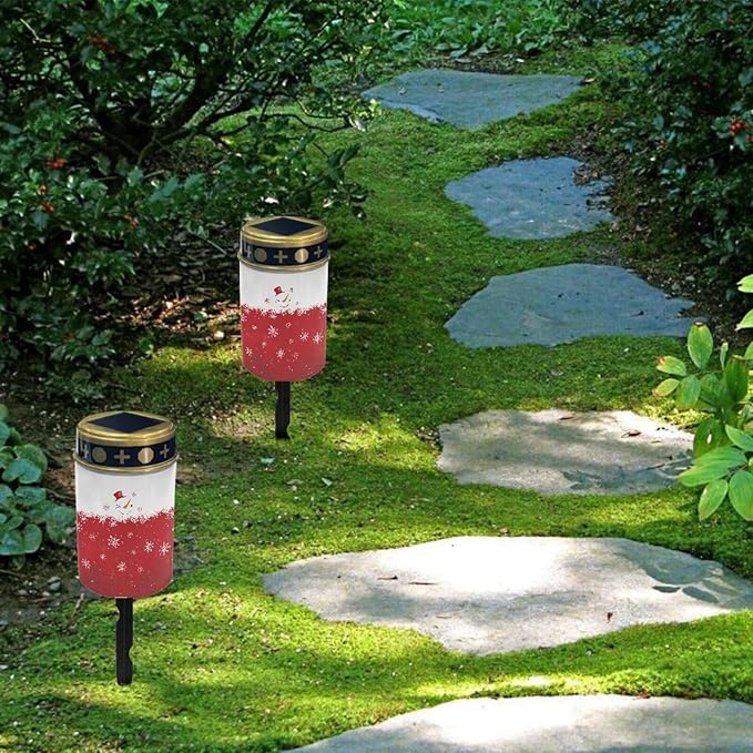 Christmas Snowman Garden Solar Light Outdoor Solar Powered Garden Lights Solar Light Decoration for Grave Easy to Install Cemetery Solar Light for Grave Memorial