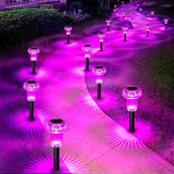 Halloween Solar Lights Outdoor 16 Pack Pink Purple LED Waterproof Mushroom Outside Lights for Yard Garden Patio | Lumora