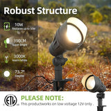 hykolity Low Voltage Landscape Spotlight, 12V Die-cast Aluminum LED Landscape Lighting with Connector, 9.8W 390LM | Lumora