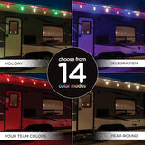 Enbrighten USB Color Changing String Lights with Solar Panel, 12ft Black Cord, 12 Acrylic Bulbs, Weatherproof | Lumora
