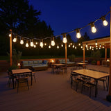 LED Patio String Lights, 35ft 18 Lights Adapter Powered, E26 Socket with S14 Bulbs Weatherproof Outdoor Bistro | Lumora