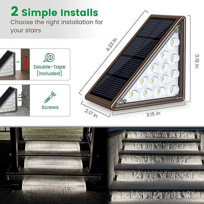 Solar Step Lights for Outside, 24-Pack Waterproof IP67 Deck Lights for Staircase, Patio, Front - Outdoor Path Light | Lumora