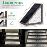 Solar Step Lights for Outside, 24-Pack Waterproof IP67 Deck Lights for Staircase, Patio, Front - Outdoor Path Light | Lumora