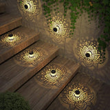 2 Pack Solar Fence Lights Metal Solar Powered Outdoor Wall Deck Lights Lotus Theme Waterproof Fence Light for | Lumora