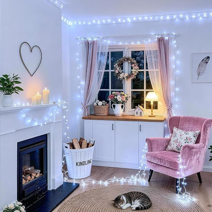 JMEXSUSS 168FT 600 LED White Christmas Lights Outdoor with Remote String Lights Indoor Plug in Cool White Twinkle String Light for Tree Room Party Wedding Decorations