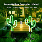 SunKite Cactus Solar Garden Stake Lights - Outdoor Waterproof Neon Lights for Garden, Yard, Lawn, Pathway, Patio | Lumora