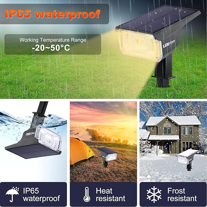 40 LEDs Spotlights,IP65 Waterproof Solar Powered Landscape Spotlights 2-in-1 Wall Light, Outdoor Landscaping Lights | Lumora