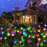 Kohlrabi Solar Garden Lights Outdoor, 10 Pack 80 LED Solar Firefly Lights Waterproof, Sway by Wind, Swaying Light | Lumora