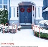 10 Pieces 10 Inch Christmas Garden Outdoor Solar Lights, Small Candy Cane Pathway Markers Lights Waterproof Outdoor | Lumora