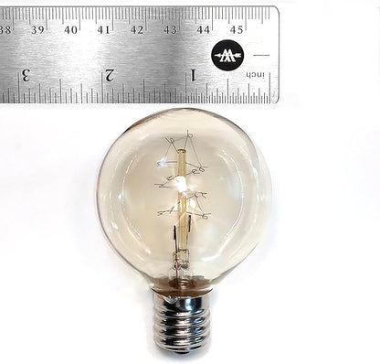 Hometown Evolution, Inc. Commercial Edison Bulb Outdoor String Lights with Hand-Threaded Filament (G50 Spiral Edison - Commercial Black Wire, 25 ft)