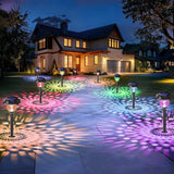 Solar Pathway Lights Outdoor Waterproof, Multicolor & Warm White Changing LED Solar Lights Christmas Decorations | Lumora