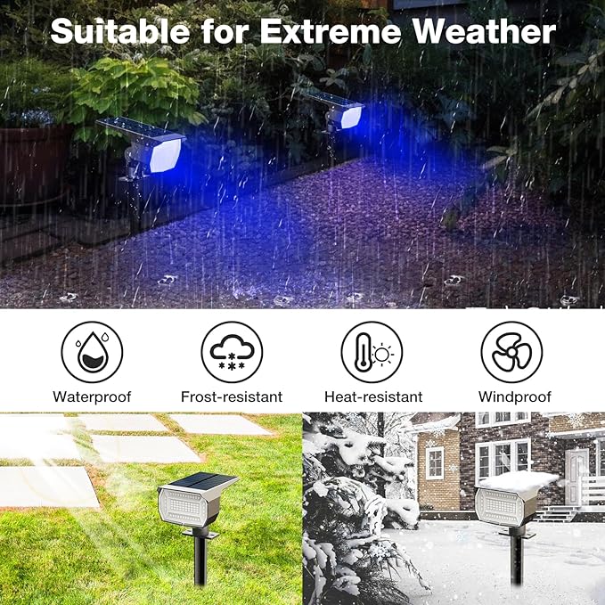 nipify 4 Pack Solar Spot Lights Outdoor, Solar Powered Waterproof Spotlight, Landscape Lighting for Outside Yard | Lumora