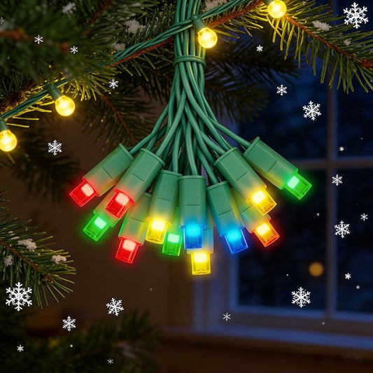 Christmas String Lights (Multicolor - Steady, 25FT), Mini LED String Lights, Waterproof Fairy Lights for Outdoor Indoor Holiday Party Patios Wedding Valentines Day Halloween Xmas Decor