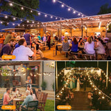 100FT Solar String Lights Outdoor Waterproof, Solar Patio Lights with Remote Control & 30+2 Dimmable ST38 Edison | Lumora