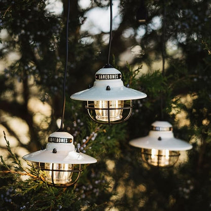 Barebones Edison Pendant String Lights - Vintage White, 3 Edison-Style LED Bulbs with 10-Foot Cord, Energy-Efficient Outdoor Lanterns for Patio, Garden, or Indoor Decor
