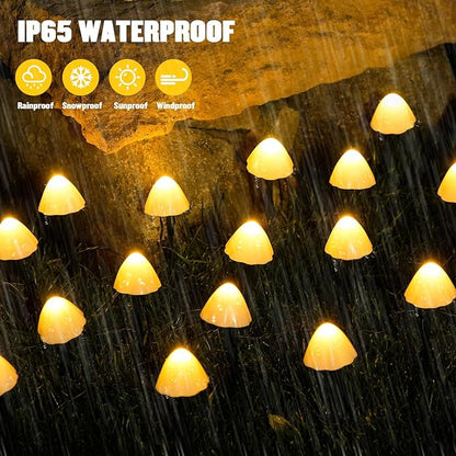 JMEXSUSS Solar String Lights Outdoor Waterproof, Solar Christmas Lights for Garden Patio Yard Tree Party Christmas Decorations, Mushroom