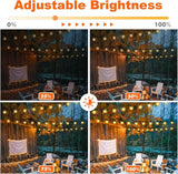 100FT LED Outdoor String Lights with 3 Color Lights, Dimmable String Lights for Outside with Remote, G40 Globe | Lumora