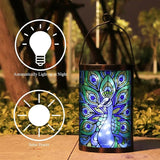 Hanging Solar Lantern Outdoor Waterproof LED Solar Lights Peacock Decorative Solar Lanterns Tabletop Lamp for | Lumora