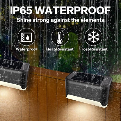 Solar Deck Lights Outdoor, 12 Pcs Solar Step Lights, Waterproof LED Solar Lights for Outdoor Stairs, Step, Fence, Yard, Patio, Railing, Garden and Pathway