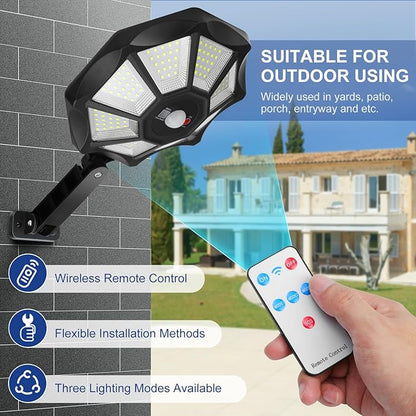 2-Pack Solar Outdoor Lights, 6000k Motion Sensor Flood Light, 168 LED Waterproof Solar Powered Security Lamps