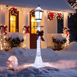 MUPATER 6 ft Tall Christmas Lamp-Post, Pre-Lit Christmas Outdoor Decorations with Energy-Efficient LED, Lighted | Lumora