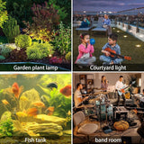 AVEKI Solar Pond Spotlights, 2 in 1 12 LED Solar Underwater Lights with Dual Head Waterproof Submarine Landscape | Lumora