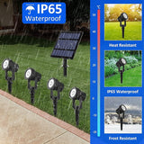 T-SUNUS Solar Christmas Spotlight Outdoor Warm White 3000K, 4-in-1 Spot Lights IP65 Waterproof 9.8ft Cable 5W | Lumora