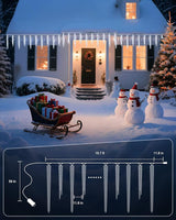 Minetom Christmas Icicle Lights - 2 Pack Total 200 LED 40 Tubes Twinkling Crystal Icicle String, Connectable | Lumora