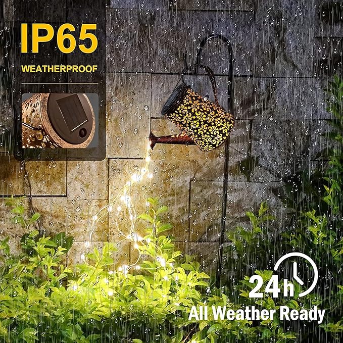 Solar Watering Can Garden Lights - Solar Lights Outdoor Garden Ornaments Waterproof Large Yard Statues Retro Copper | Lumora