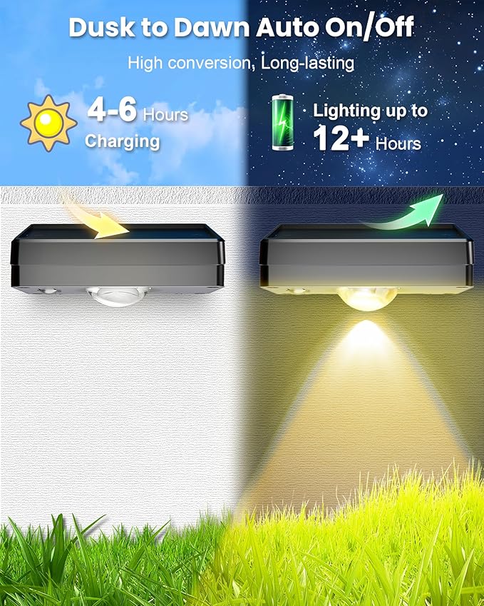 Solar Fence Lights Outdoor Waterproof 12 Pack,Solar Deck Lights with Warm & Cool White + RGB Modes | Lumora