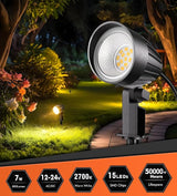 MEIKEE 7W Low Voltage Landscape Lighting with Connectors, 2700K Warm White Landscape Lighting, IP66 Waterproof | Lumora