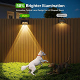 WdtPro Solar Fence Lights Outdoor - 3500K/6000K 2 Modes, Super Bright Lens LED Fence Lights Solar Powered, IP65 | Lumora