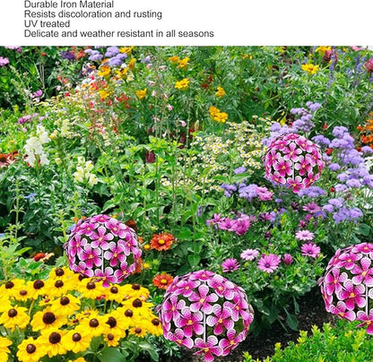 Solar Hydrangea Light, 26 LEDs Lifelike Iron Flower Stake Lamp for Garden Porch Lawn, Outdoor Solar Powered Hydrangea Decorative Lighting for Yard and Garden(Pink)