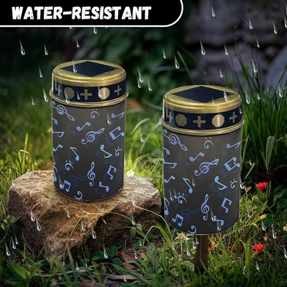 Music Notes Solar Outdoor Lights Garden Decor Solar Lights Cemetery Decorations for Grave