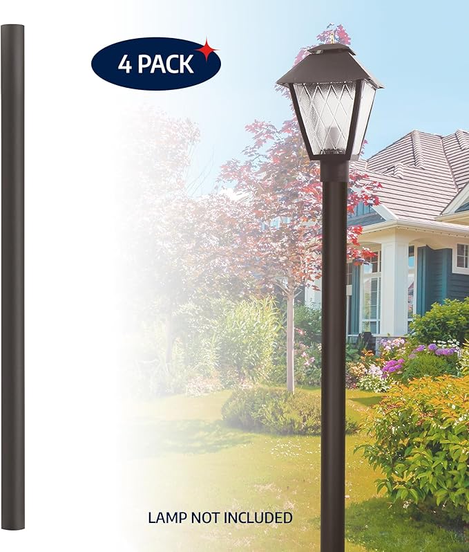 Solus 7-Foot Direct Burial Lamp Post – Outdoor Aluminum Light Pole – Fits Standard 3" Post Top Fixtures – Black | Lumora