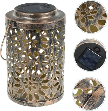 1pc Solar Claws Projection Lamp Hollowed Out Pattern Outdoor Light with Handle for Garden Solar Landscape Lantern Unique Night Decoration