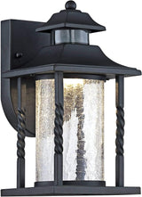 John Timberland Westray Outdoor Wall Light Fixture LED Black Lantern 11 1/2" Clear Crackled Glass Motion Sensor | Lumora