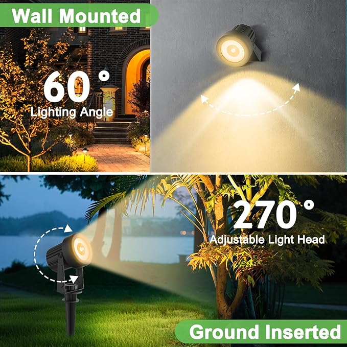 Solar Spotlights Outdoor Waterproof, Warm White Landscape Spotlights, Decorative Solar Spot Lighting for Garden | Lumora