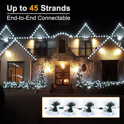 Brizled White Christmas Lights White, 33ft 50 LED C9 Christmas Light String, Connectable Outdoor Xmas Lights, 120V UL Certified Tree Light for Indoor Outdoor House, Garden, Holiday, Yard, Party