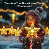 Solar Christmas Lights Outdoor Waterproof: 8 Pack Star Solar Christmas Decorations Outdoor with 8 Modes, Solar | Lumora
