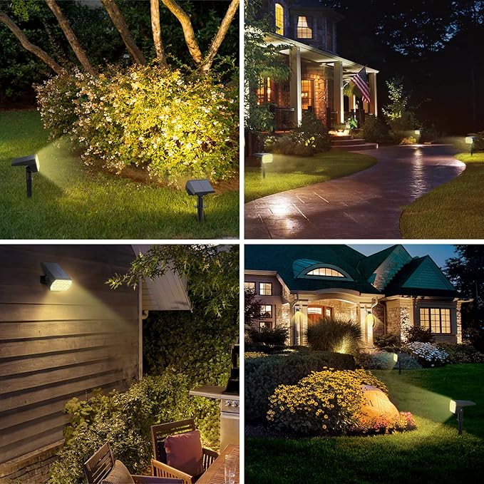 WELALO Solar Spot Lights Outdoor, [10 Pack/65 LED/3 Modes] 2-in-1 Solar Landscape Spotlights, Solar Powered | Lumora