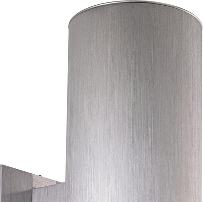VAXCEL Chiasso Modern Outdoor Porch Light, 5" W x 14.25" H 2-Light Silver Cylinder Wall Sconce, Waterproof Up and Down Wall Light for Porch, Patio, Deck, or Front Door