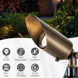 LumStory Brass Low Voltage Landscape Spotlight 12V Bronze Waterproof Shroud Adjustable Outdoor Landscape Lighting | Lumora