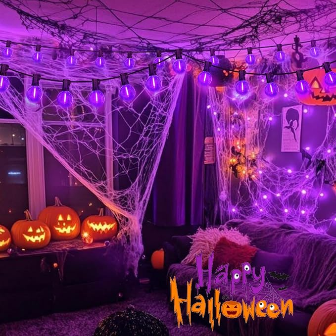 LAMPHOME G40 LED Outdoor Halloween String Lights, 26FT Patio Light with 12+1 Edison Shatterproof Bulbs(1Spare) | Lumora