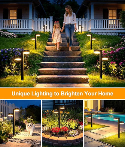 Solar Pathway Lights Outdoor Waterproof, 6 Pack with 12 Head Solar Lights Outdoor Super Bright Up to 12Hrs, Auto On/Off Garden Light for Yard Patio Path Walkway Driveway Outside Decor