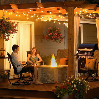 Outdoor String Lights 150FT with Remote Dimmer, G40 Globe LED Patio Lights with 75 Edison Plastic Bulbs(4 Spare), Waterproof Hanging Lights for Backyard Balcony Yard Deck Garden Party