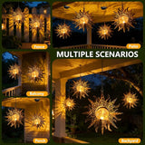Solar Lights Outdoor Garden Decor Hanging Lanterns Decoration Metal Sunflower Gifts Waterproof for Yard Clearance | Lumora