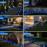 Peasur Mini Solar Ground Lights Outdoor, 4 Pack Flat Solar Powered Disc Lights, IP68 Waterproof, Anti-Rust | Lumora