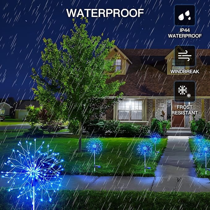 suddus Solar Garden Lights Outdoor Waterproof Decorative, 2Pack 150LED Firework Lights, Solar Fairy Lights for | Lumora